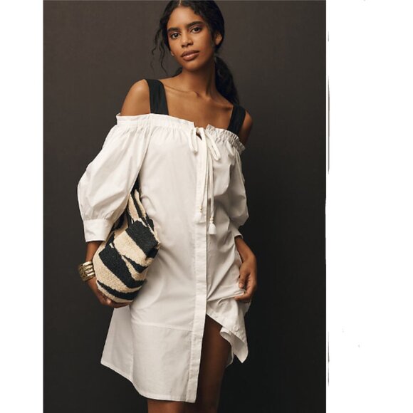 Brand New Plenty by Tracy Reese Off-The-Shoulder Denim Mini Dress - Picture 1 of 8